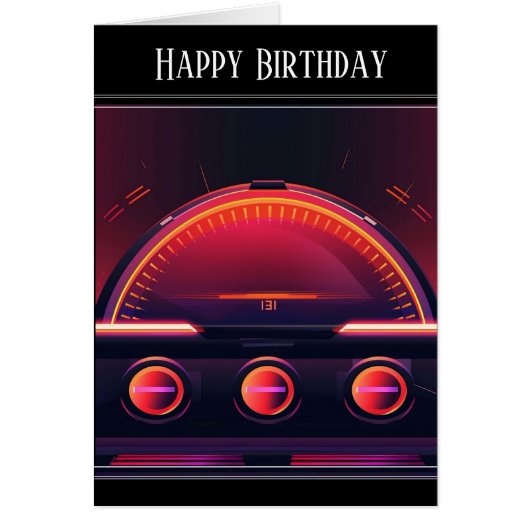 モダン走行距離計グリーティングカード (正面)