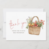 モダン農家市場ブライダルシャワーサンキューカード 招待状 (正面)