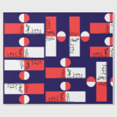 モダン農家 – 濃い青で設定 ラッピングペーパー (フラット)