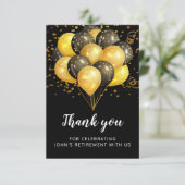 モダン退職パーティー金ゴールドブラックグリッター感謝していY サンキューカード (スタンド正面)