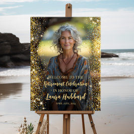 モダン退職後の歓迎サイン ポスター