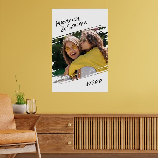 モダン通りアートあなたの写真を追加しますBBF友最高の人 ポスター (リビング2)