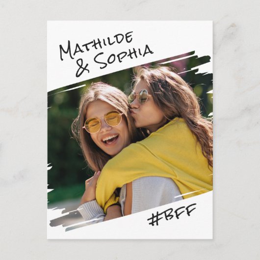モダン通りアートあなたの写真を追加しますBBF友最高の人 ポストカード (正面)