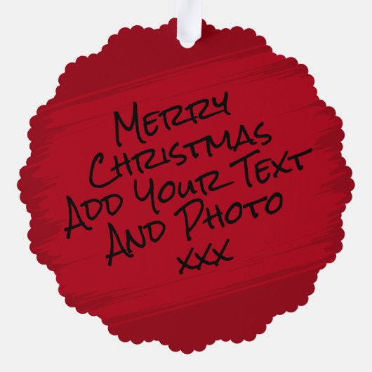 モダン通りアート写真を追加Love Youクリスマス オーナメントカード (裏面)