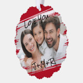 モダン通りアート写真を追加Love Youクリスマス オーナメントカード (左)