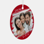 モダン通りアート写真を追加Love Youクリスマス メタルオーナメント (正面右)
