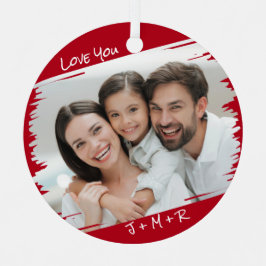 モダン通りアート写真を追加Love Youクリスマス メタルオーナメント