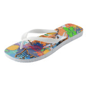 モダン通りアートl鮮やかアートワークl Blue ビーチサンダル (アングル)