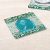 モダン通貨V スクエアペーパーコースター (アングル)