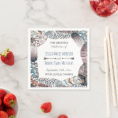 モダン部族の羽毛ボヘミ結婚アン スタンダードカクテルナプキン (インサイチュ)