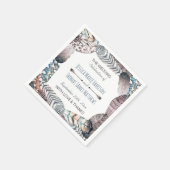 モダン部族の羽毛ボヘミ結婚アン スタンダードカクテルナプキン (角)