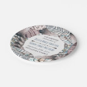 モダン部族の羽毛ボヘミ結婚アン ペーパープレート (アングル)