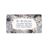 モダン部族の羽毛ボヘミ結婚アン ラベル (正面)