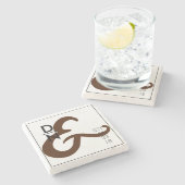 モダン都市ミニマリスト |マルーンアンパサンド ストーンコースター (横)