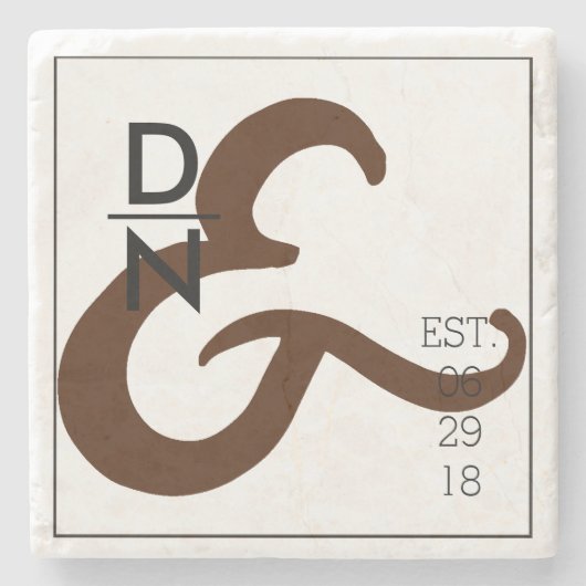 モダン都市ミニマリスト |マルーンアンパサンド ストーンコースター (正面)