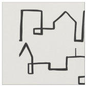 モダン都市景観絵を描デザイン ファブリック (クローズアップ)