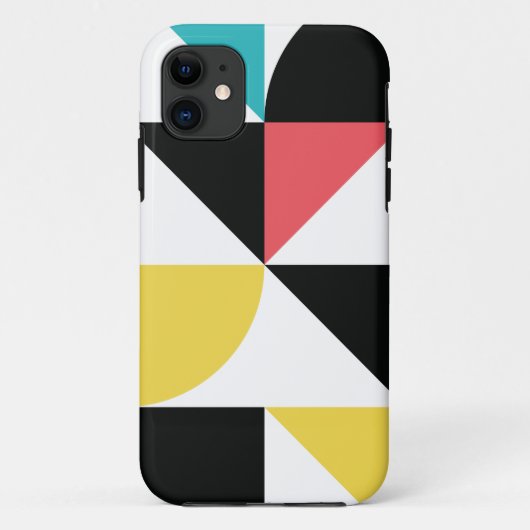 モダン都市、カラフル、おもしろい幾何学的パターン Case-Mate iPhoneケース (裏面)