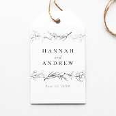 モダン野エレガント花フローラ結婚式の引き出物 ギフトタグ