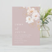 モダン野エレガント花結婚赤面 招待状 (スタンド正面)