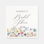 モダン野カラフル花フローラブライダルシャワー スタンダードカクテルナプキン (正面)