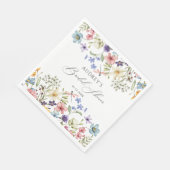 モダン野カラフル花フローラブライダルシャワー スタンダードランチョンナプキン (角)