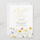モダン野カラフル花フローラブライダルシャワー 招待状 (正面)