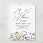 モダン野カラフル花フローラブライダルシャワー 招待状 (正面)