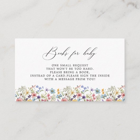 モダン野カラフル花フローラ本ベビー エンクロージャーカード (正面)