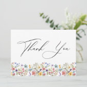 モダン野カラフル花フローラ本ベビー サンキューカード (スタンド正面)