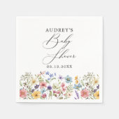 モダン野カラフル花フローラ本ベビー スタンダードカクテルナプキン (正面)