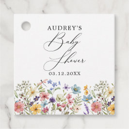 モダン野カラフル花フローラ本ベビー フェイバータグ