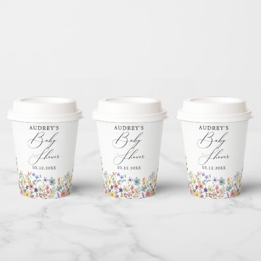 モダン野カラフル花フローラ本ベビー 紙コップ (複数)