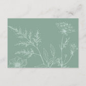 モダン野ミニマル花セージ結婚グリーン エンクロージャーカード (裏面)