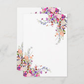 モダン野花スクリプトブライダルシャワー場所 招待状 (正面/裏面)