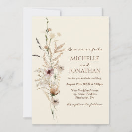 モダン野花フローラキリスト教結婚聖書 招待状