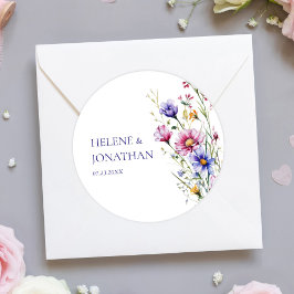 モダン野花フローラ結婚ズ ラウンドシール