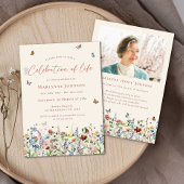 モダン野草記念お祝い 招待状