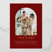 モダン金エレガント箔フォトクリスマスカード 箔シーズンカード (正面)