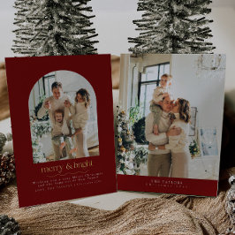 モダン金エレガント箔フォトクリスマスカード 箔シーズンカード