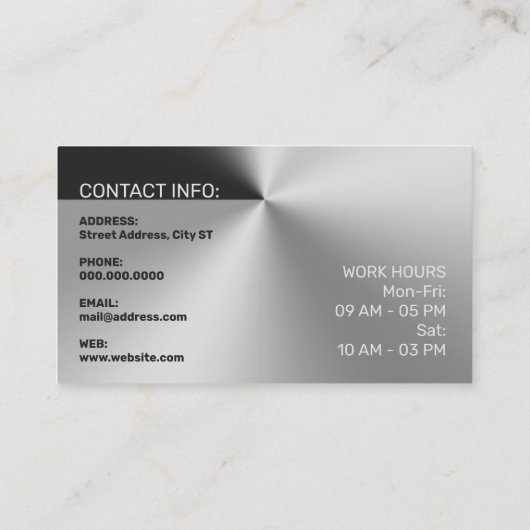 モダン金エレガント銀 名刺 (裏面)