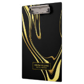 モダン金ゴールドが黒に渦巻く クリップボード (左)