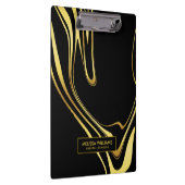 モダン金ゴールドが黒に渦巻く クリップボード (右)