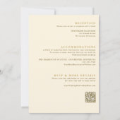 モダン金ゴールドとクリームの手結婚跡 招待状 (裏面)