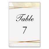 モダン金ゴールドとクリームの結婚披露宴 テーブルナンバー (正面)