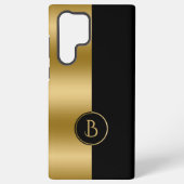 モダン金ゴールドとブラックストライプ幾何学的デザイン2 SAMSUNG GALAXYケース (裏面)