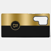 モダン金ゴールドとブラックストライプ幾何学的デザイン2 SAMSUNG GALAXYケース (裏面横)