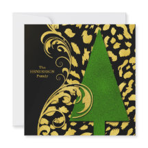 モダン金ゴールドとブラックホリデー付きクリスマスツリー