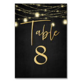 モダン金ゴールドとブラックライトのスクリプエレガントト テーブルナンバー (正面)