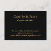 モダン金ゴールドとブラック結婚の宿泊施設 エンクロージャーカード (裏面)