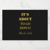 モダン金ゴールドとブラック結婚の誕生日 リキュールボトルラベル (シングルラベル)